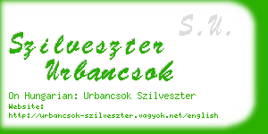 szilveszter urbancsok business card